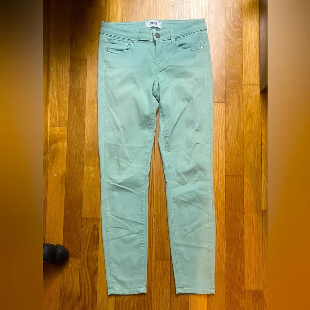 PAIGE Women’s Verdugo Ankle Jeans Mint Color Size 25